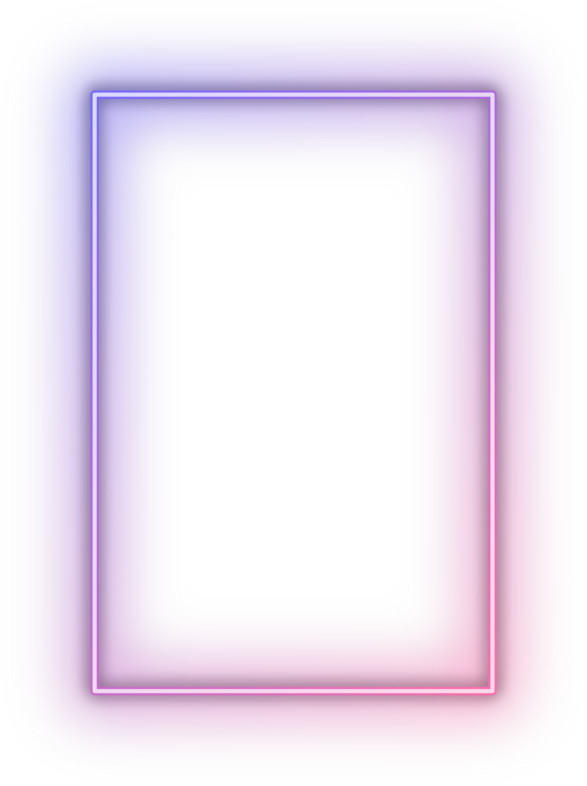 Neon gradient purple pink rectangle frame.
